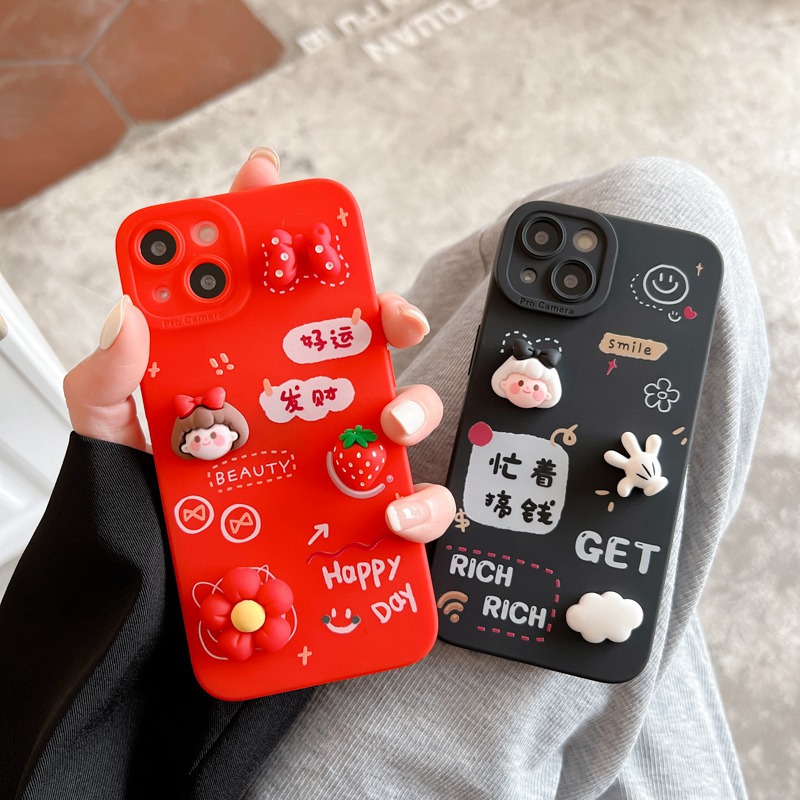 Cartoon New Year Doll Silicone Skin Phone Case - Image 2