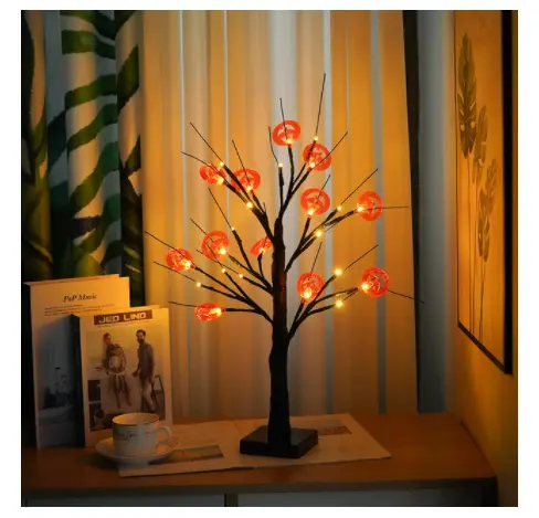 Led White Birch Tree Room Decoration Night