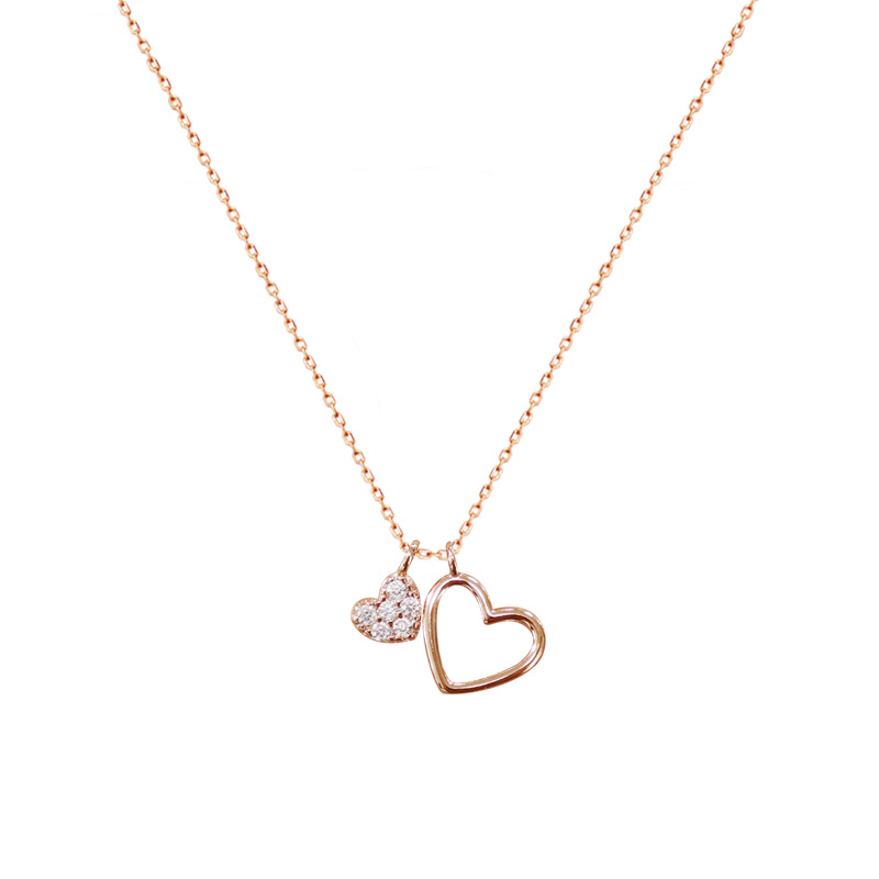 Heart-to-heart Love Necklace Women's Double Heart