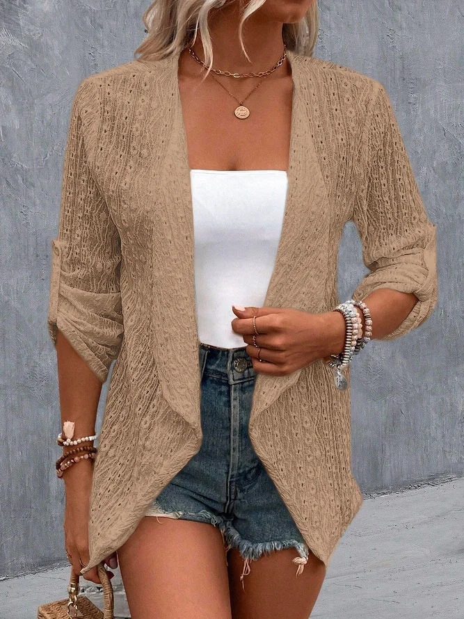 Title 5, Fashion Solid Color Casual Cardigan