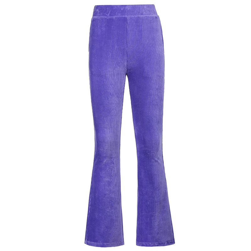 Title 5, Dames corduroy casual broek met hoge taille, za...