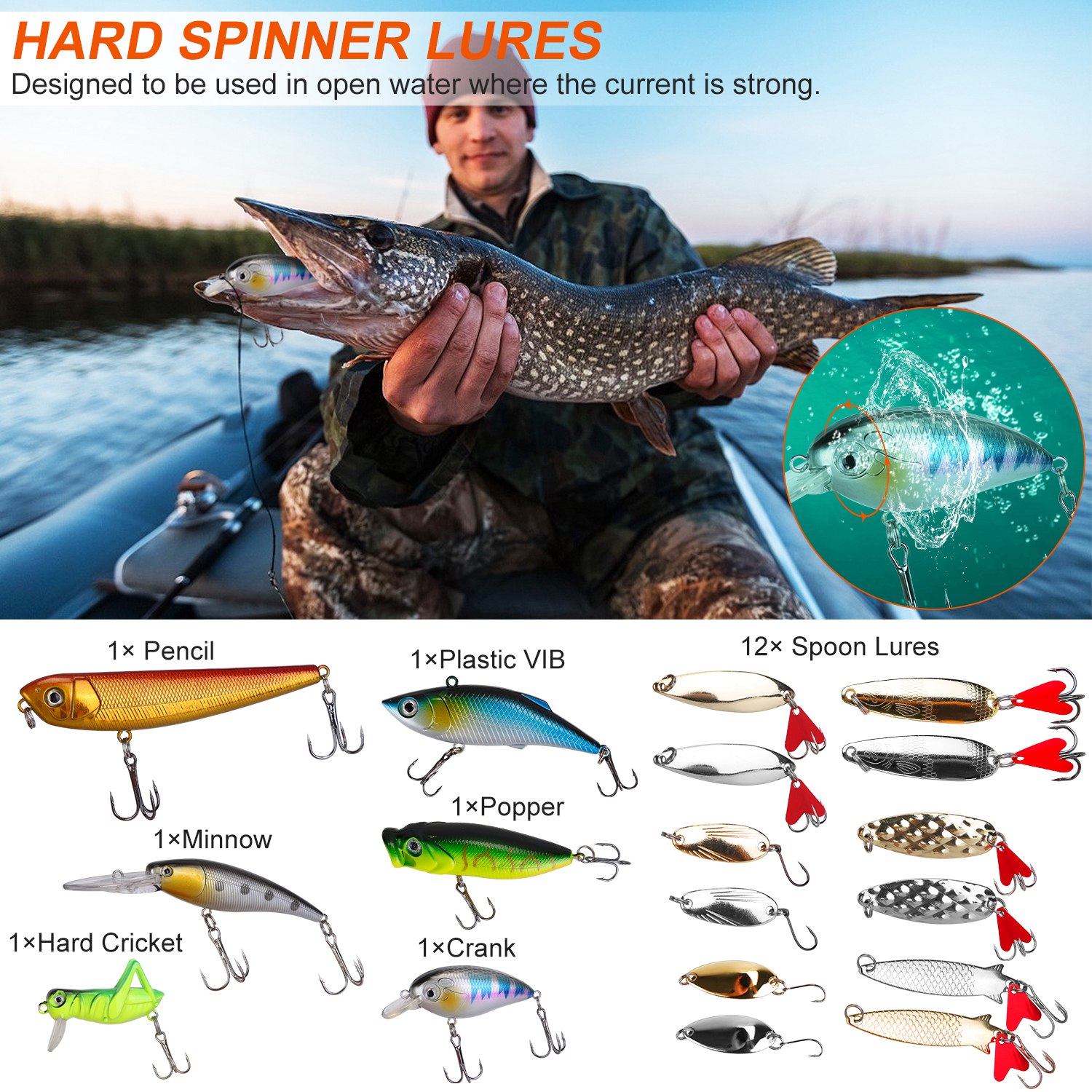 375-Piece Freshwater and Saltwater Lure Kit with Tackle Box