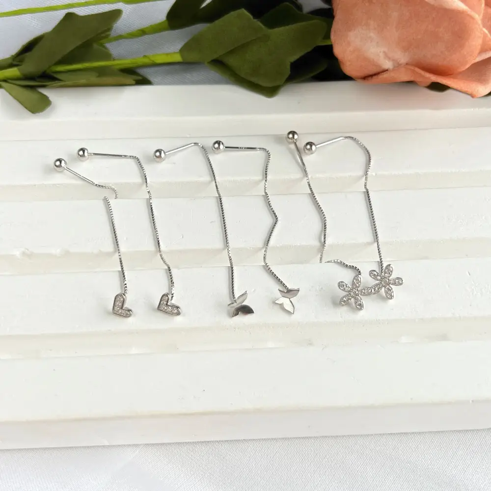 Women's Butterfly Star Sterling Silver Ear Wire