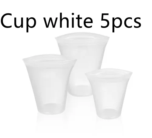 Food Silicone Bag Fresh keeping Storage Box Cup White 5Pcs - Shop at LoveMi