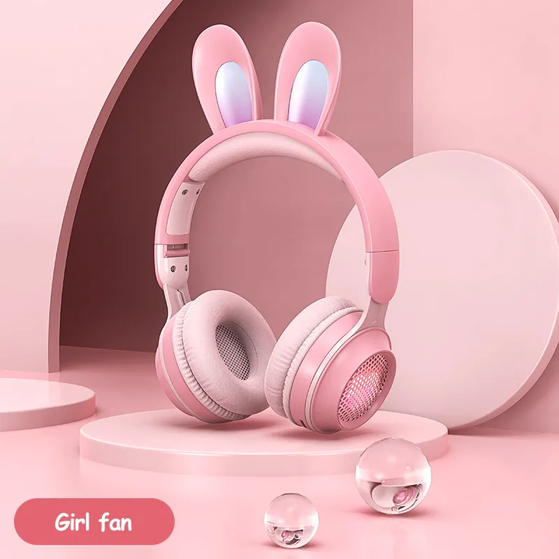 Rabbit Ear Headphones Wireless Luminous Extendable Wheat Headphones – image 7