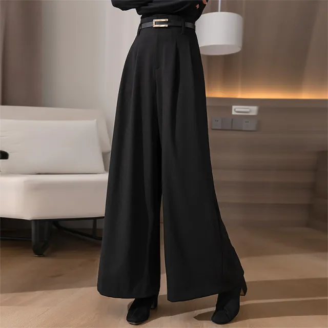 Women's Spring New High Waist Wide Leg Pants Black Spring And Autumn - Shop at LoveMi