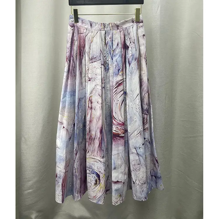 Women's Cotton Poplin Print A-Line Skirt