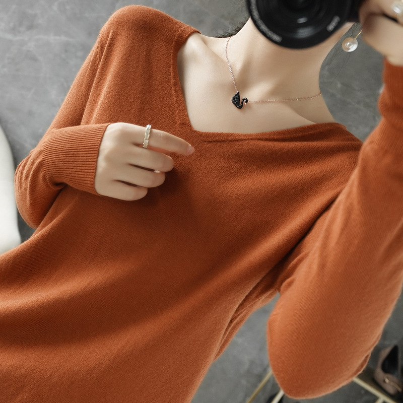 Loose Knit Sweater All-match Non-cashmere Long Sleeves
