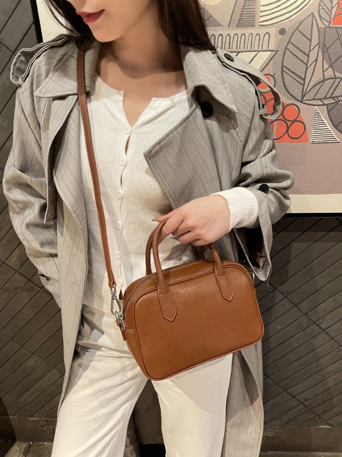 Sac bowling transfrontalier en cuir de première qualité – Image 2