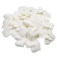 Romantic Satin Hearts Valentines Wedding Day Decorations - White - View 1