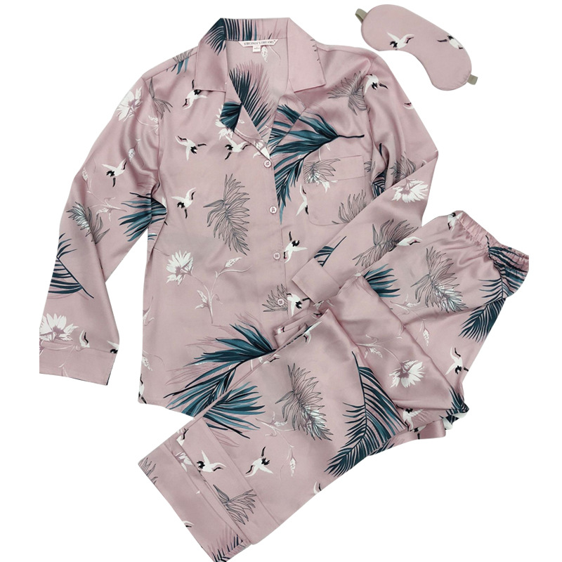 Title 5, Sexy Crane Print Ice Silk Home Wear