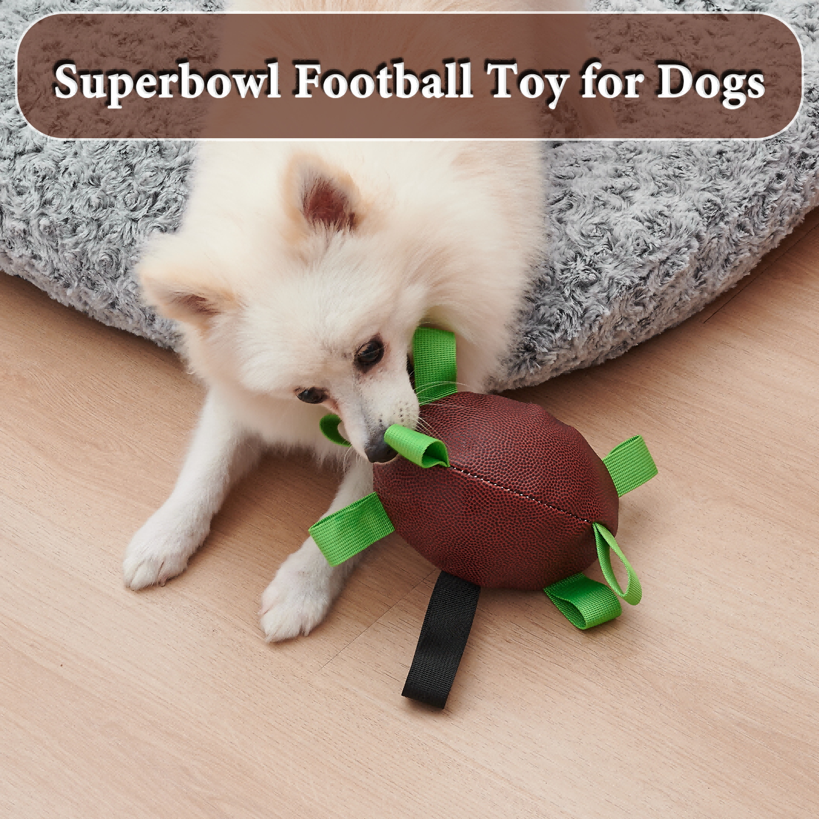 Dog Rugby Football Interactive Toy for Small/Medium Breeds.