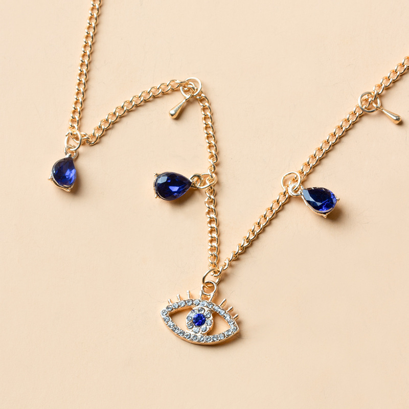 Fashion Gold Plated Devil's Eye Crystal Necklace