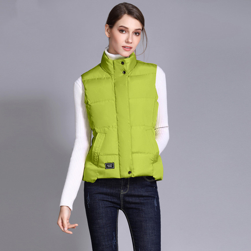 Autumn And Winter Solid Color Cotton Vest Women's Korean Style Grass Green - Shop at LoveMi
