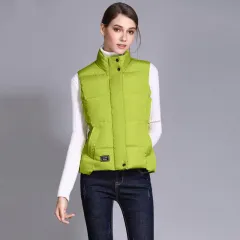 Autumn And Winter Solid Color Cotton Vest Women's Korean Style - Green - View 1