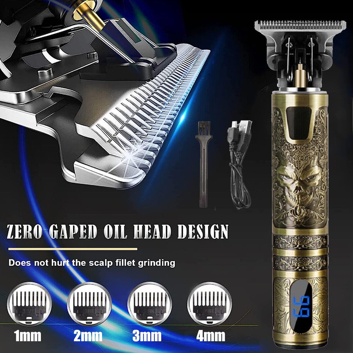 Beard Trimmer Hair Clippers Men's Shaver Cordless Hair Cutting Kit Barber Shaving Machine USB Rechargeable 13