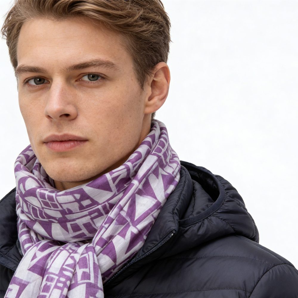 2pcs Purple Boho Square Scarf,Head Scarf,Luxe Look For Evening Wear,Scarf,vacation,daily Life,evening Party,Office Appropriate Subtlety For Women Men - Men's Clothing