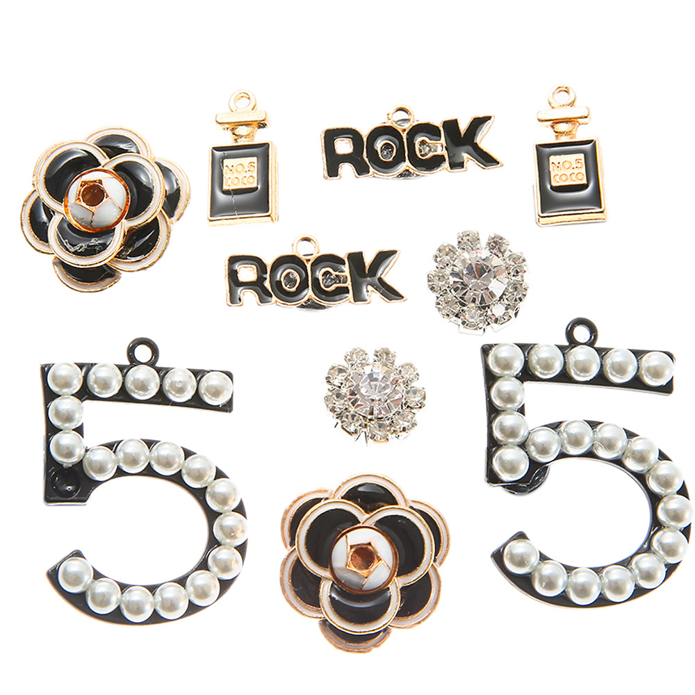 Camellia Pearl Rhinestone Hole Shoe Buckle Summer Sandal Hole Small Fragrance Series