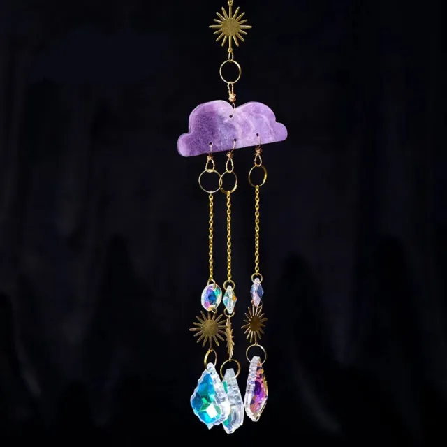 Crystal Cloud Sun Catcher Wind Chimes Christmas Pendant Pendant Chain Purple Cloud Mother - Shop at LoveMi