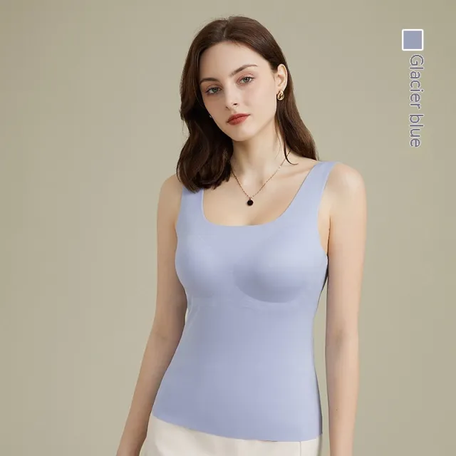 Women's Fashion Simple Solid Color Modal Padded Vest Blue - Shop at LoveMi