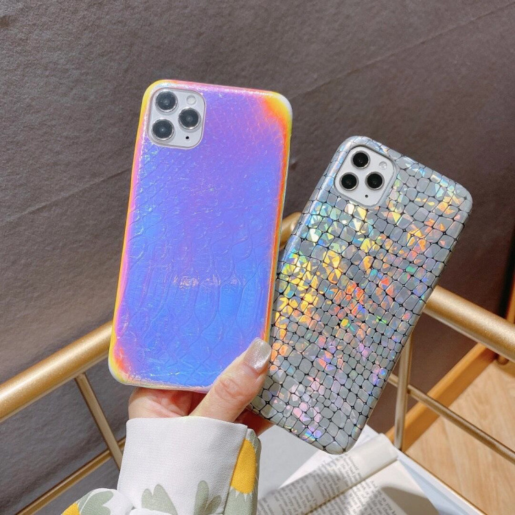 Colorful Laser Dragon Scale Pattern Phone Case