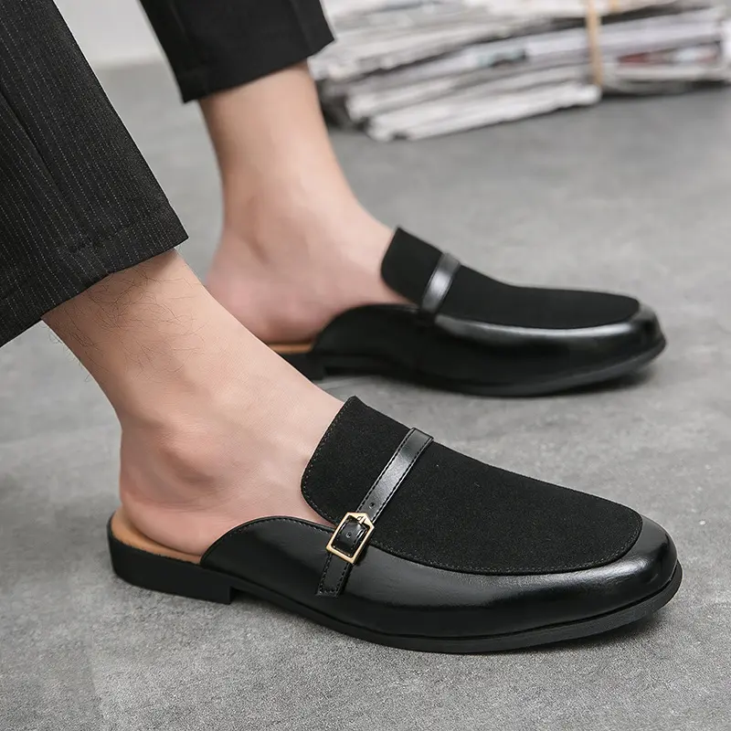 Men's British Half Slippers Small Leather Shoes