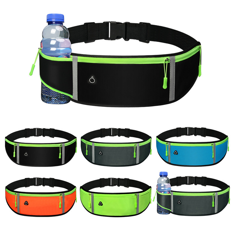Light slim running belt with pocket and zipper for sports.