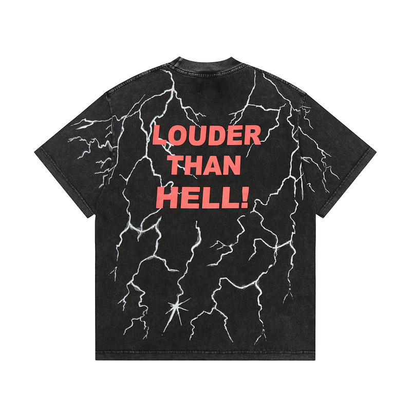 Title 3, T-shirt de marque Lightning Skeleton Wash Water...