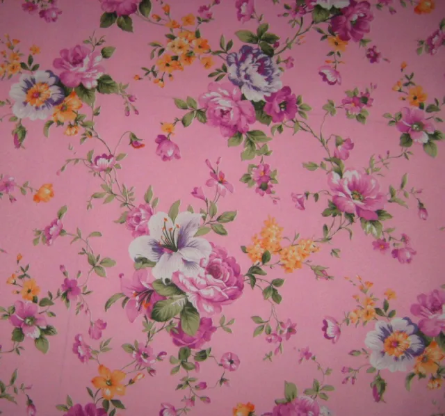 Four color Peony Peach Skin Printed Polyester Fabric Pink - Shop at LoveMi