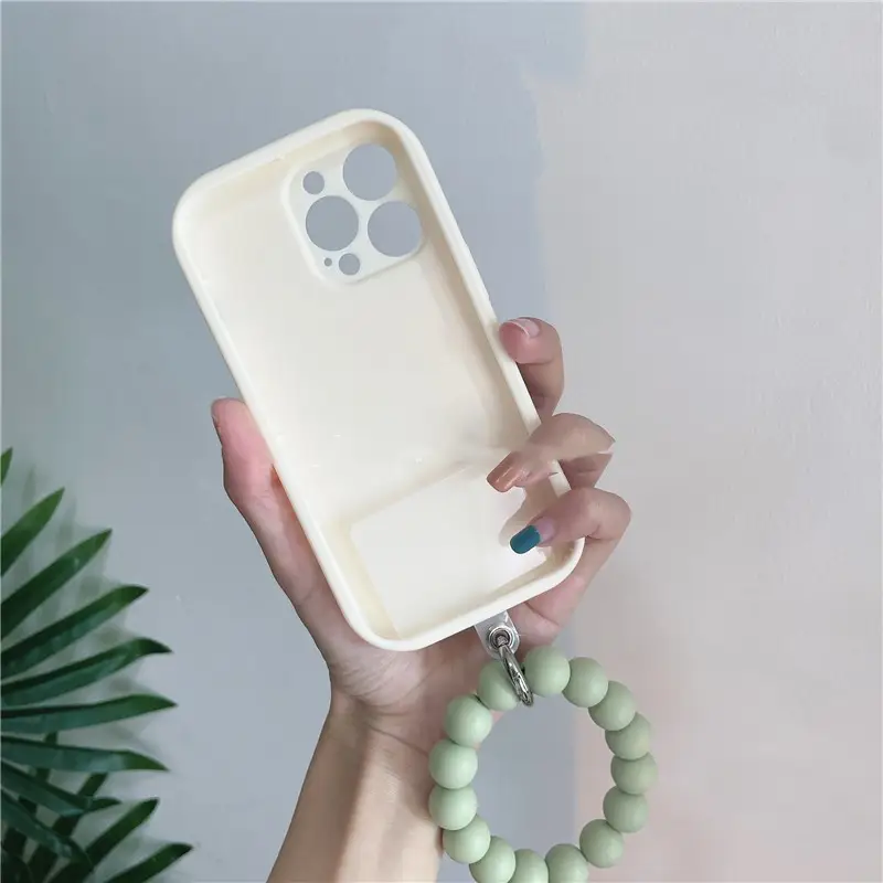 Oil Painting Green Flowers Hand-carried Circle Personalized Phone Case