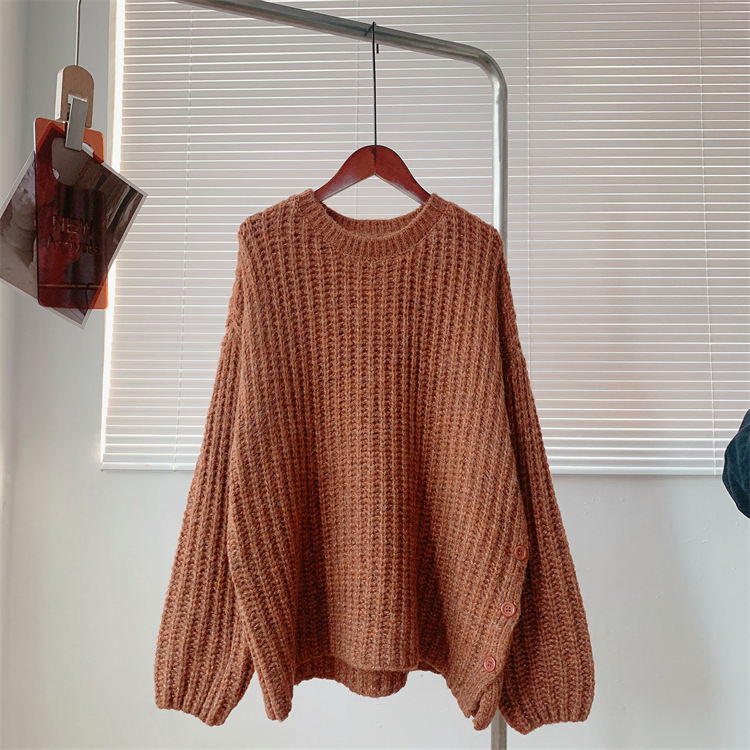 Women's Retro Style Lazy Style Thick Needle Pullover Sweater