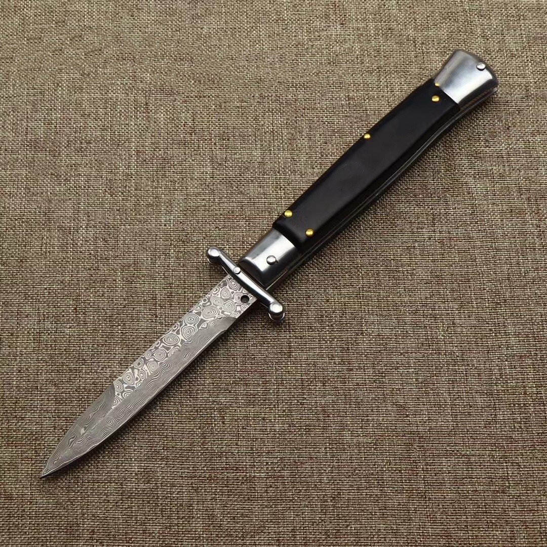 Title 4, Italian Mafia Damascus Steel Folding Knife