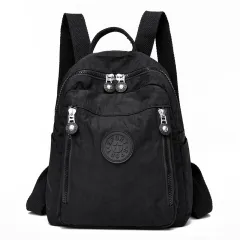 Fashion Backpack Oxford Cloth Travel School Bag - Black - View 1