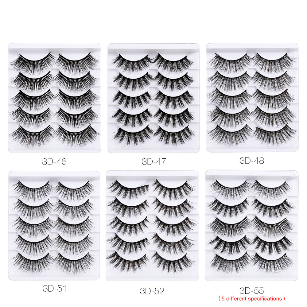 5 Pairs Of Natural Curly And Dense Three-dimensional Simulation 3D False Eyelashes