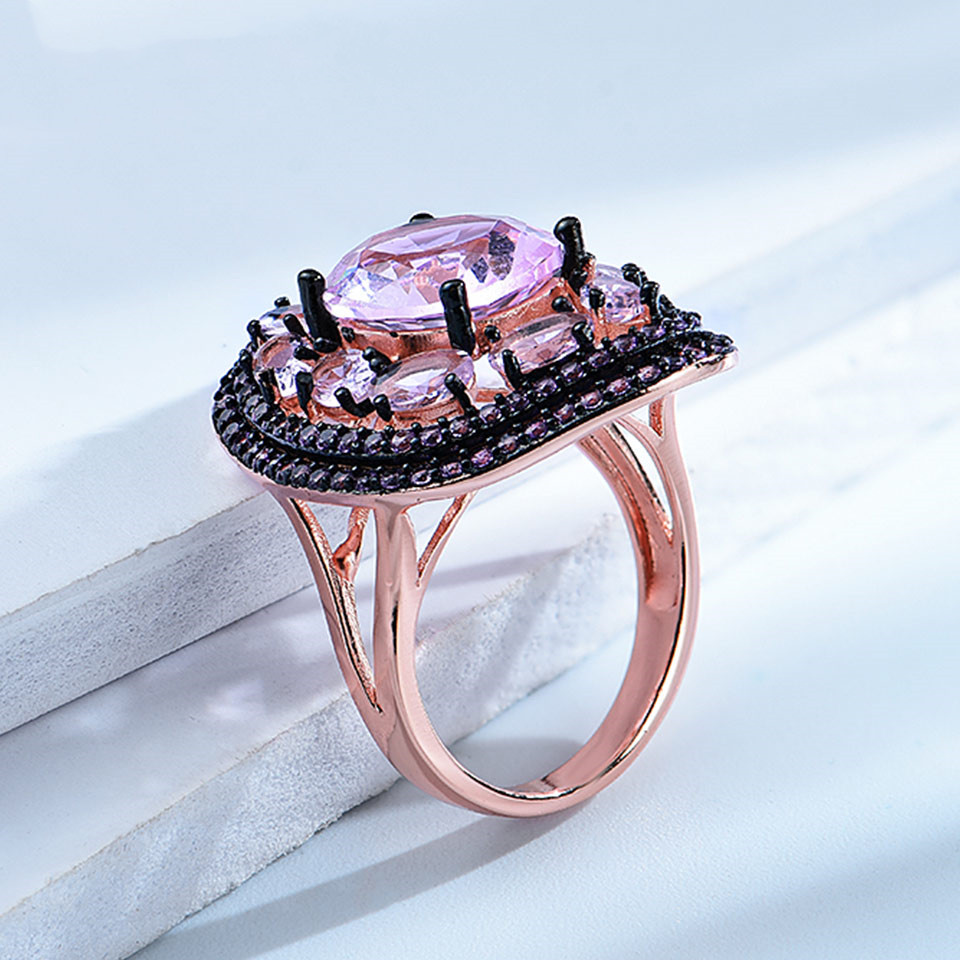 Geometric Oval Earrings Pendant Ring