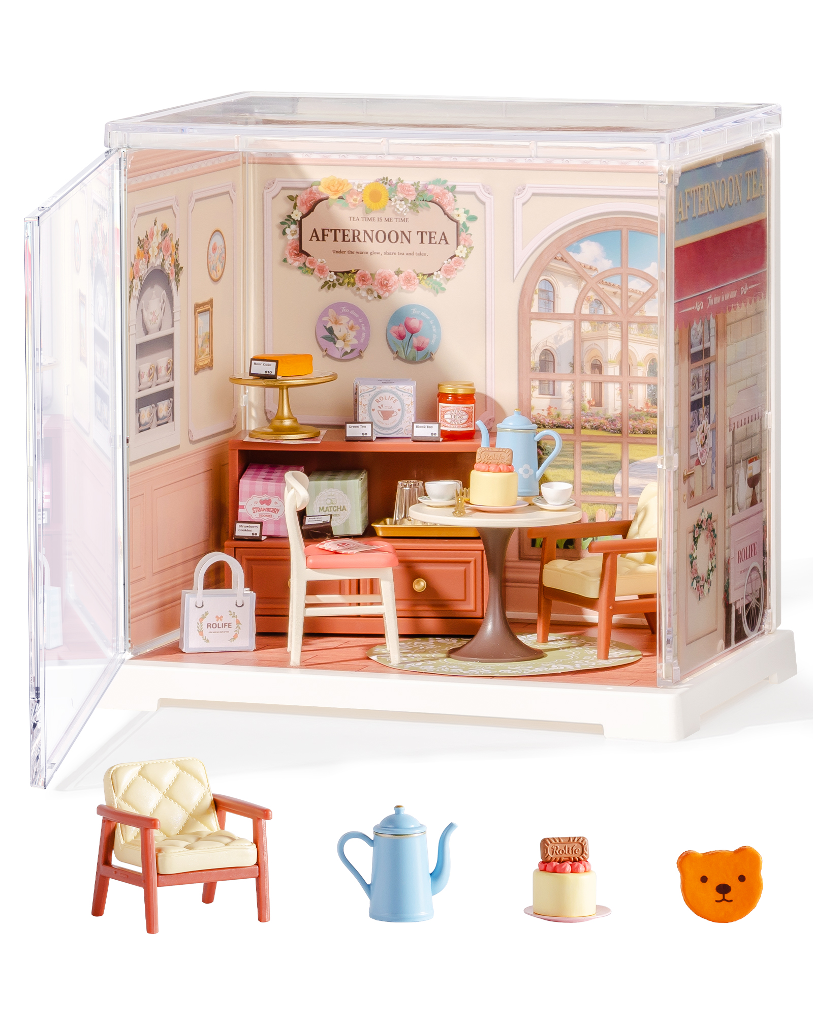 Rolife Super Creative DIY Plastic Mini House Set - 3D Puzzle With Dust Cover, Compatible With Mini Figures, Multiple Themes Available, Home Decor, Teen And Adult Gift