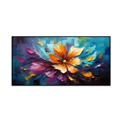 Blooming Flower Painting On Canvas Handmade Oil Painting Wall Art Abstract Colored Floral Modern Living Room Decor Picture Unframed - Without Inner... - View 1