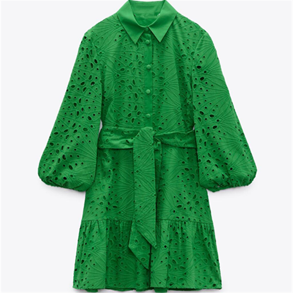 Embroidered Cutout Tie Dress, picture 2 of 7