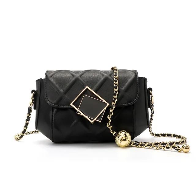 Cowhide Handbags Shoulder Messenger Small Golden Ball Bag Gold - Shop at LoveMi