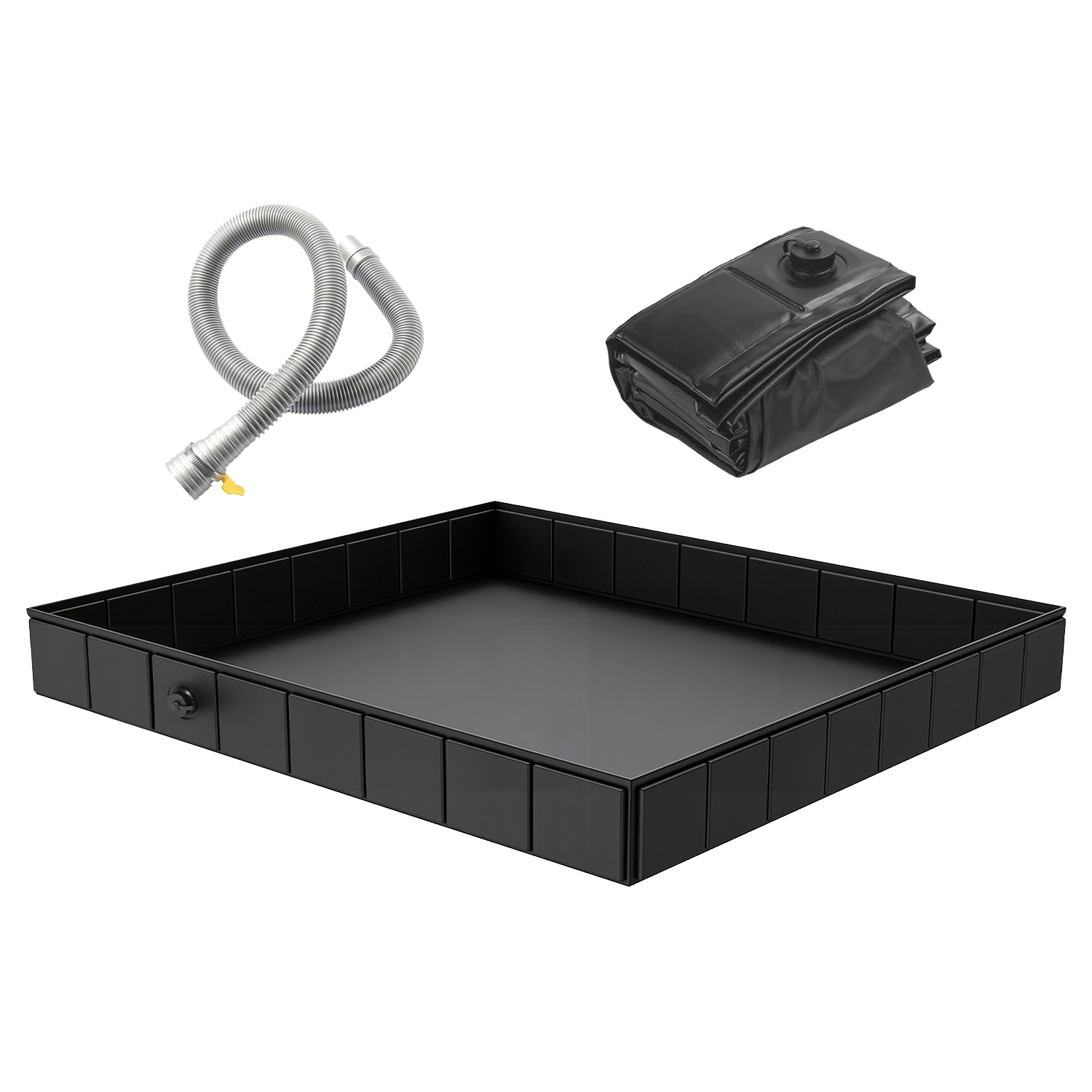 41x41x5.5in Portable Shower Pan Foldable Shower Basin Collapsible Camping Shower Tent Base With Detachable Drain Pipe For Indoor & Outdoor