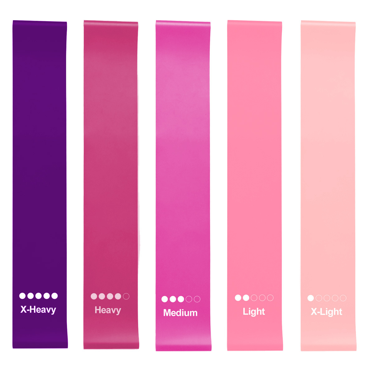 Resistance Bands Loop Set Of 5 Exercise Strength Workout Fitness Yoga Booty Band