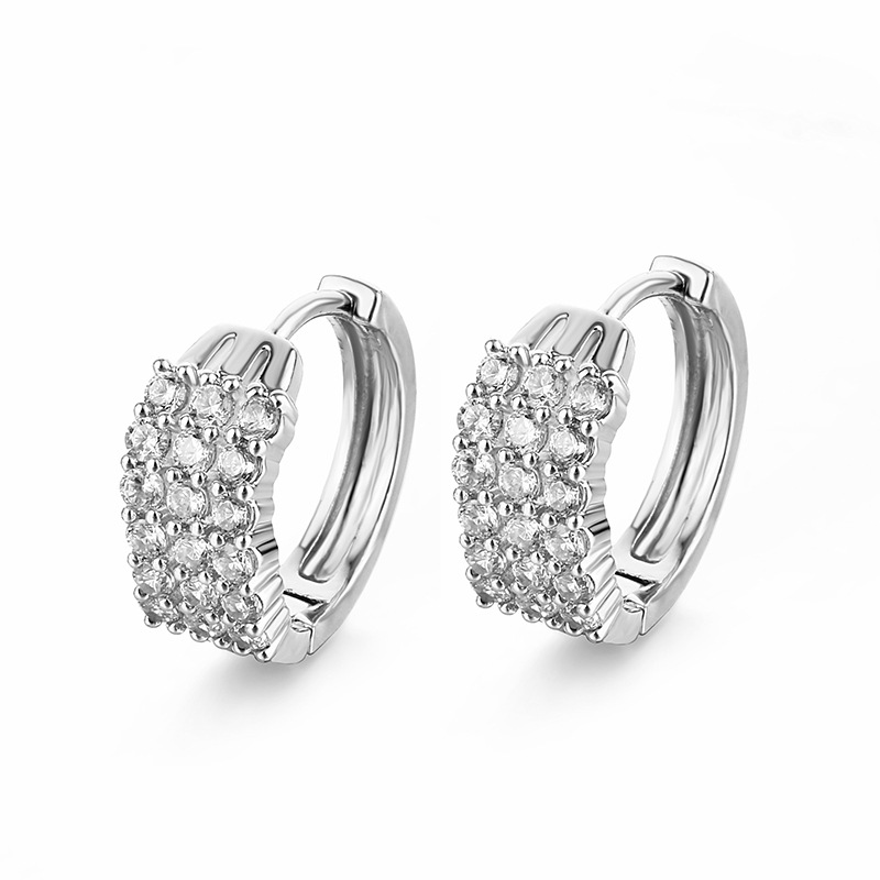 Three-row Diamond Zircon Ear Buckle