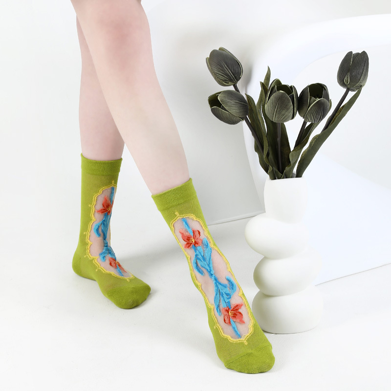 Retro Fashion Patterned Stockings Thin