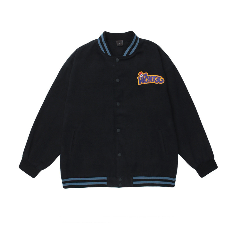 Retro Street Letter Flocking Embroidery Jacket Men's Tide Brand Loose