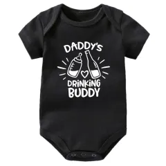 Cute And Funny Father And Son T Shirt Parent Child Top Short Sleeve - Romper Baby Black - View 1