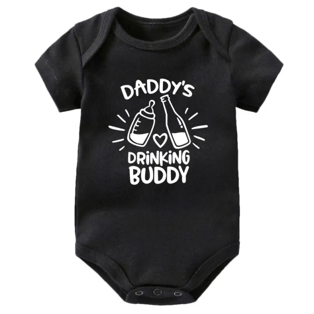 Cute And Funny Father And Son T Shirt Parent Child Top Short Sleeve Romper Baby Black - Shop at LoveMi