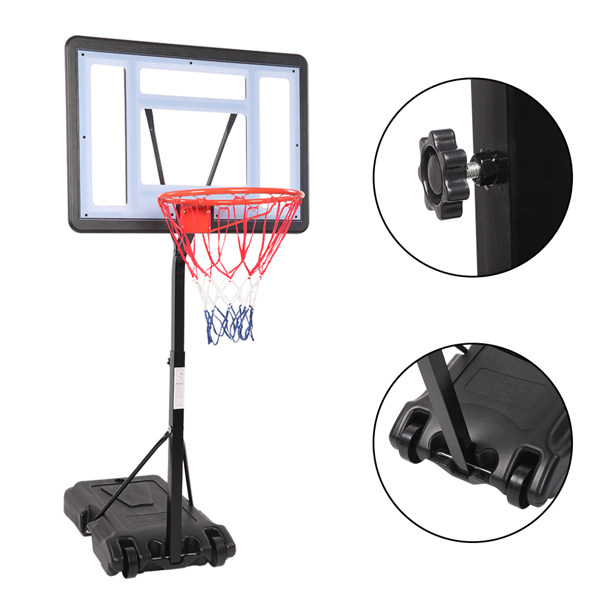 HY-B064S Portable Movable Swimming Pool PVC Transparent Backboard Basketball Stand  Basket Adjustment Height 1.15m-1.35m  Maximum Applicable For 7    Ball