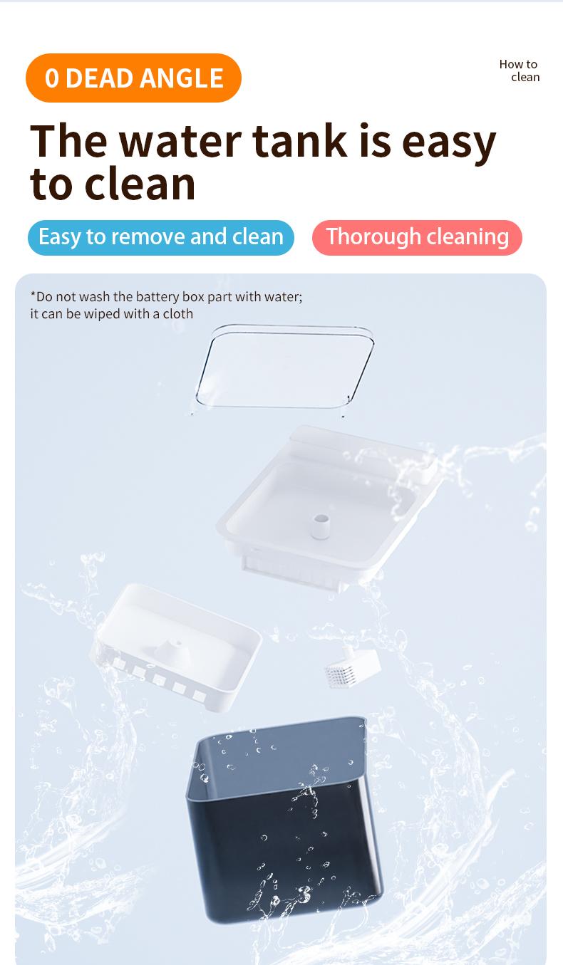 Wireless Charging Battery Driven 304 Stainless Steel Cat Automatic Induction Pet Water Fountain