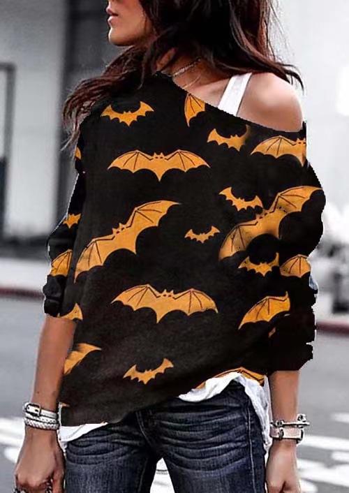 Printed Round Neck Pullover Ladies Sweater