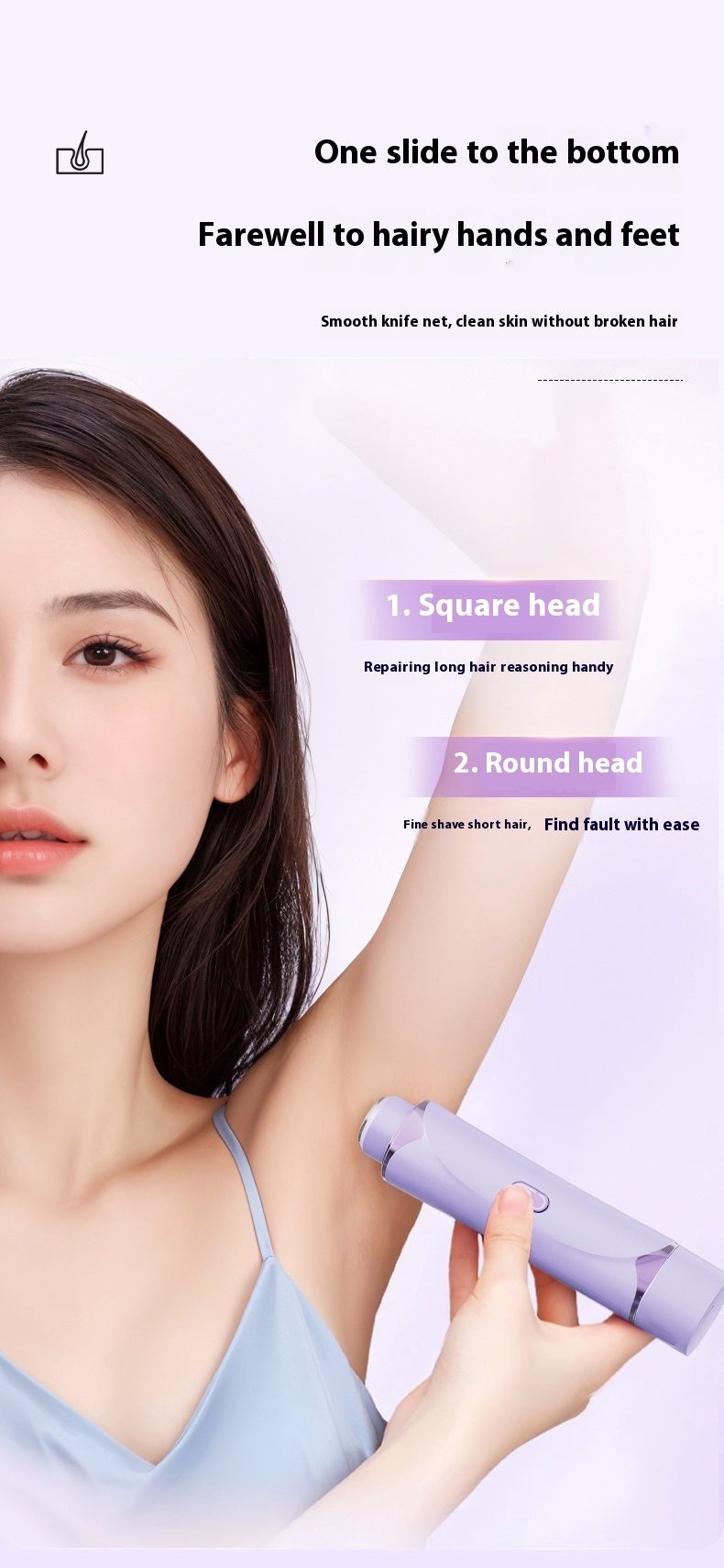 Women Mini Electric Hair Shaver,Double Head Electric Shaver